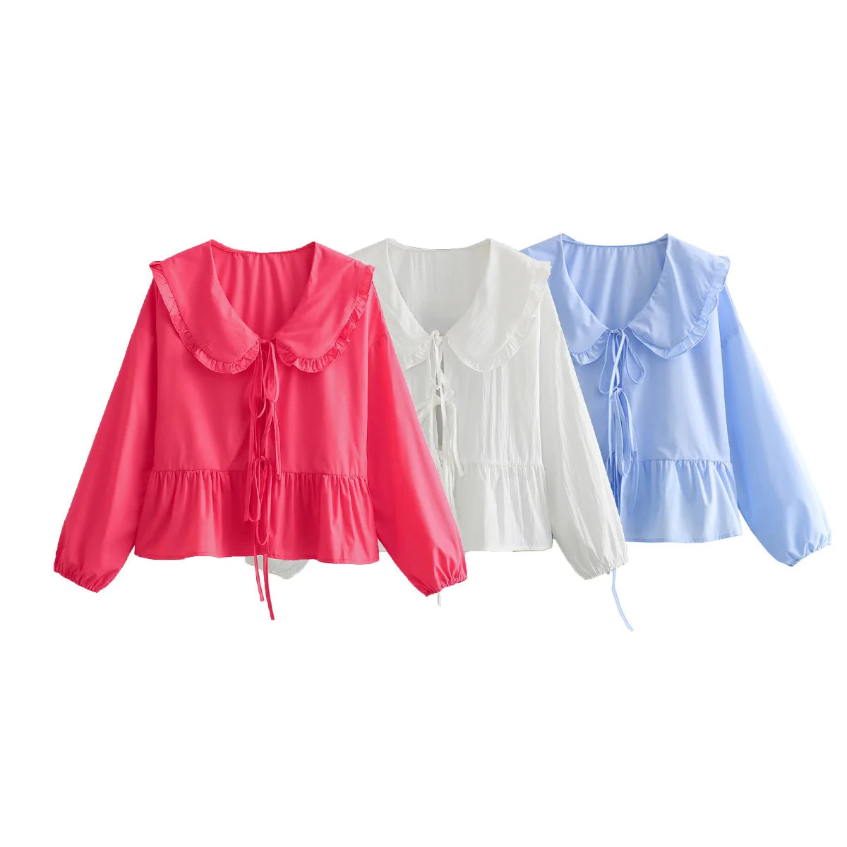 Long Sleeve Blouse with Pleats knots