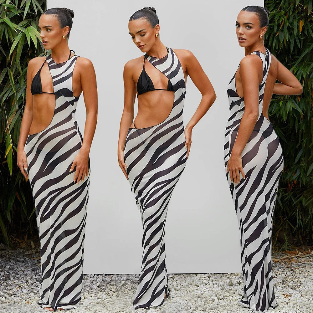 Zebra Stripes 3-Piece Bikini set VestiVogue  