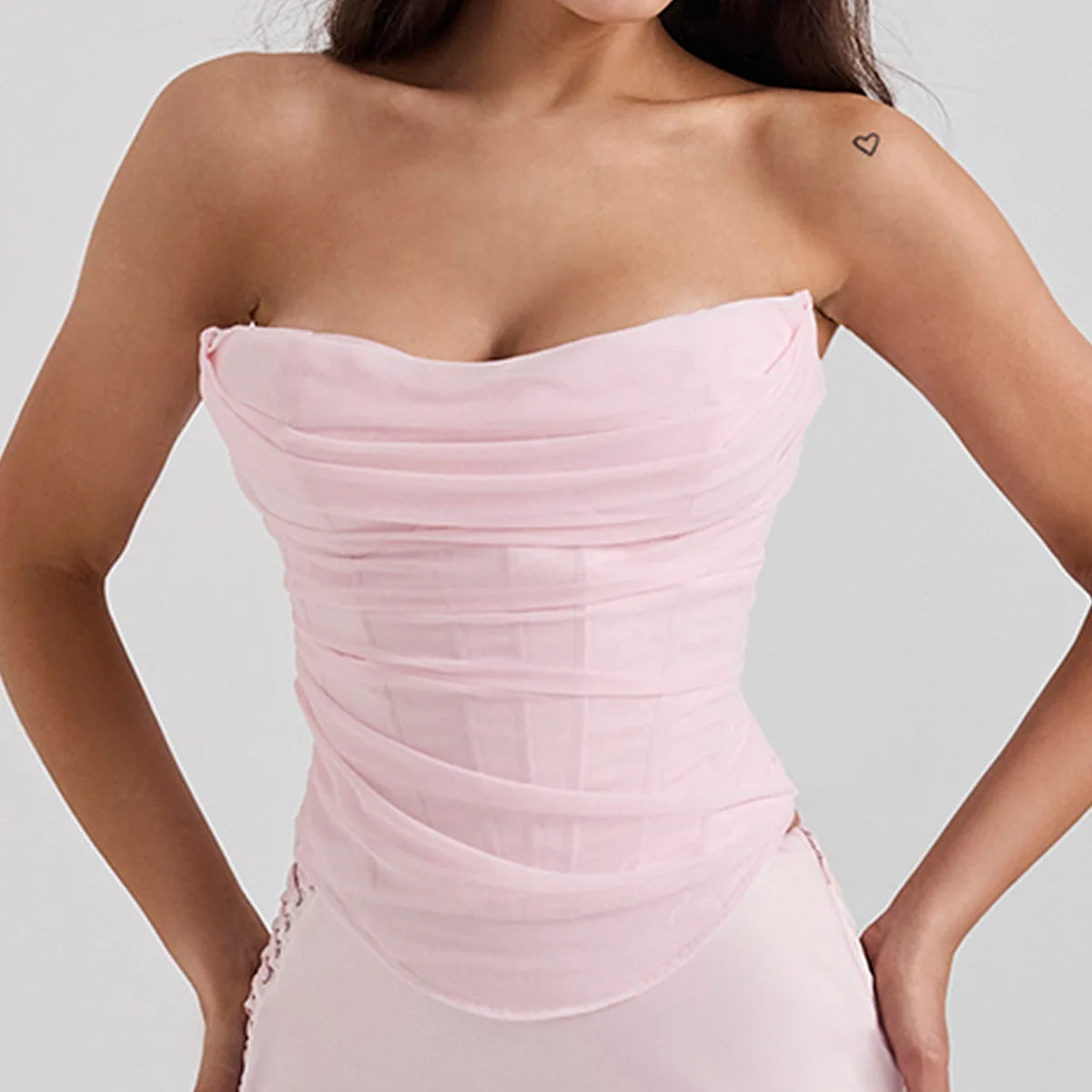 Summer Bodycon corset Cropped Top VestiVogue Pink L
