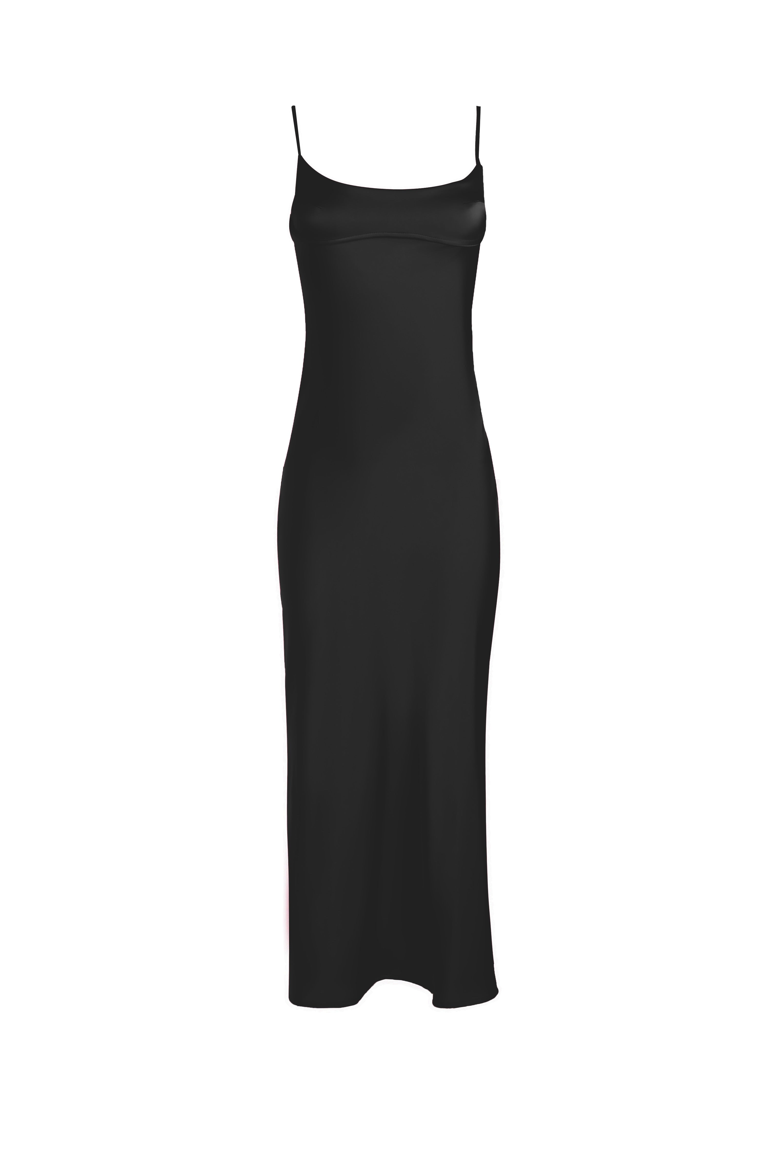 VestiVogue Camis Satin Long Dress VestiVogue Black XS
